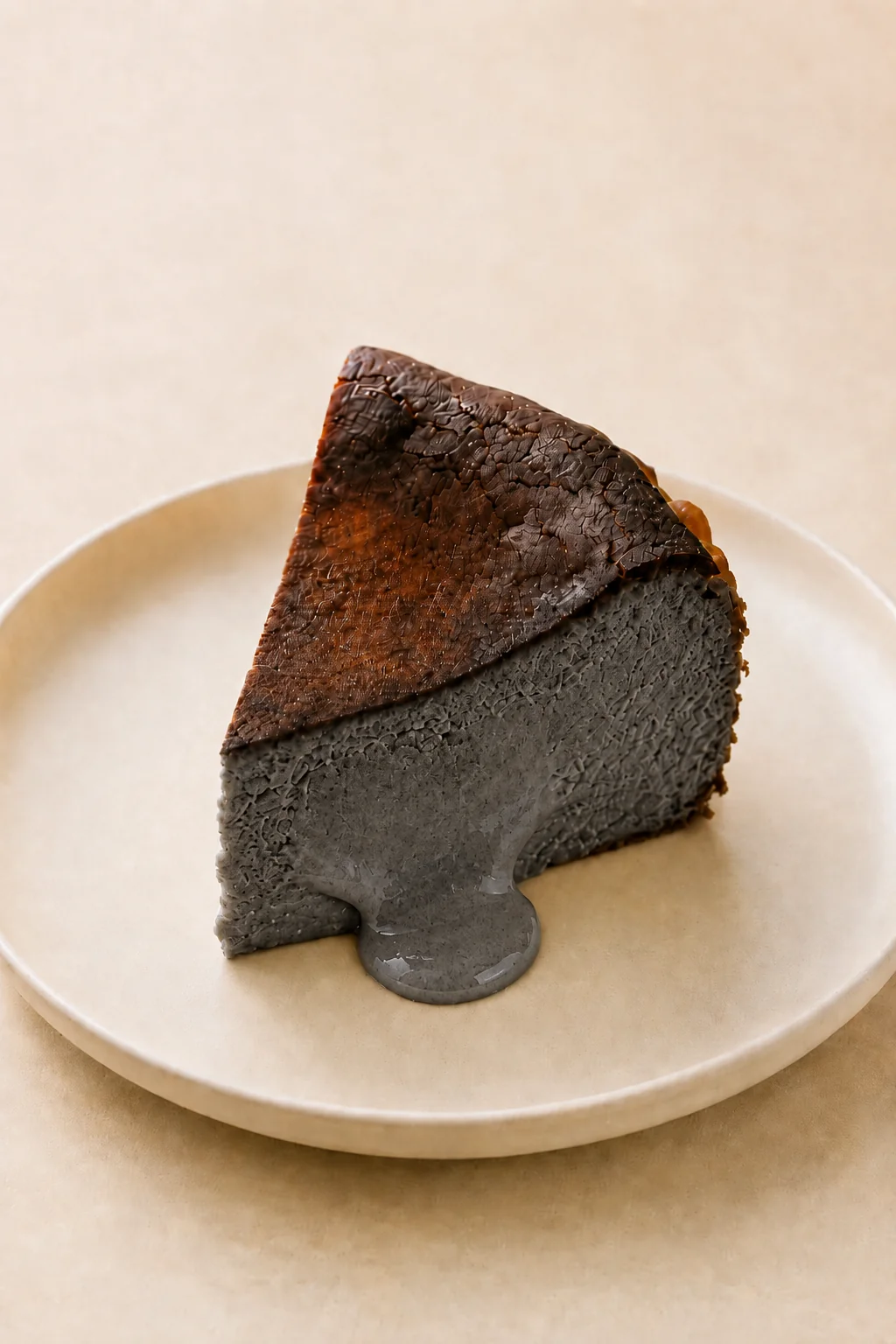 Basque Cheesecake — Black Sesame Slice