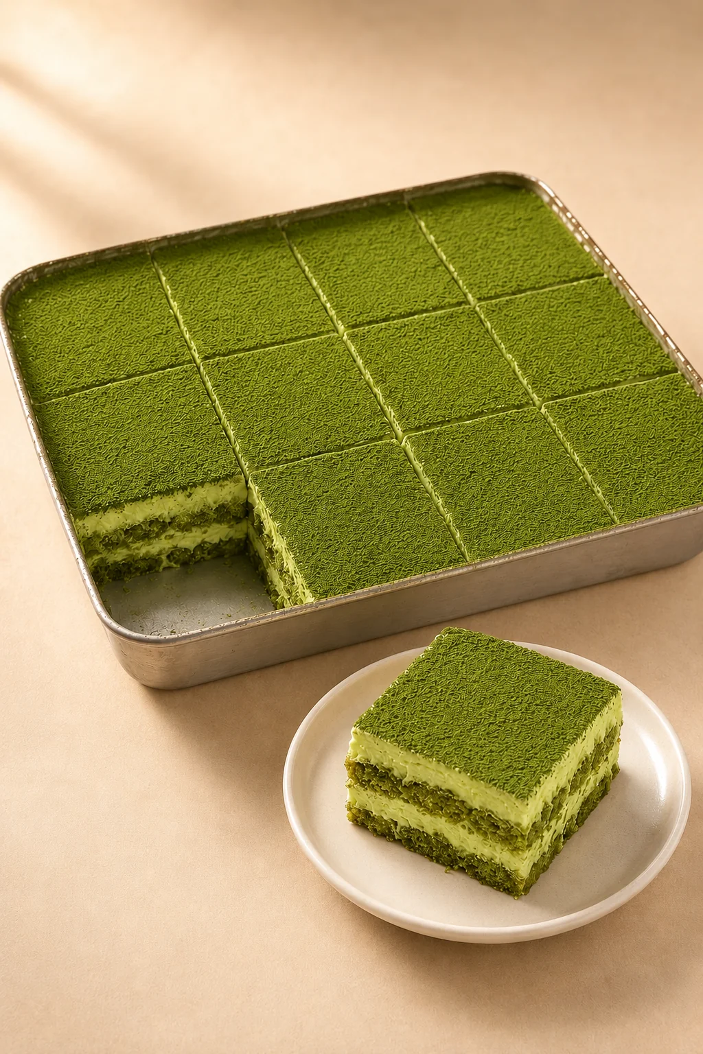 Tiramisu — Matcha Tray (10–12 servings)