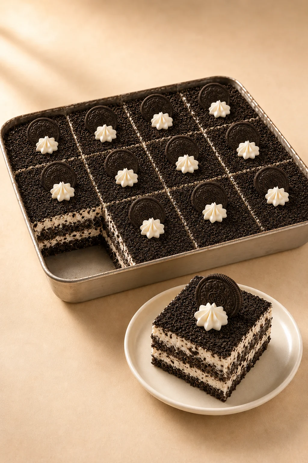 Tiramisu — Oreo Tray (10–12 servings)